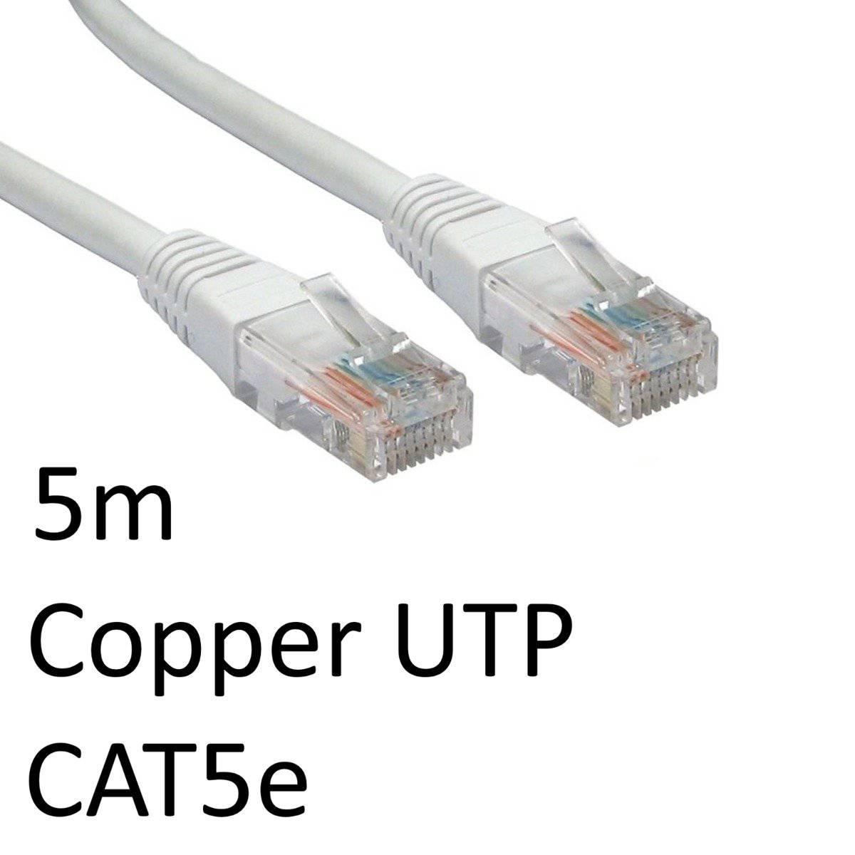 RJ45 (M) to RJ45 (M) CAT5e 5m White OEM Moulded Boot Copper UTP Network Cable - Gadget Station