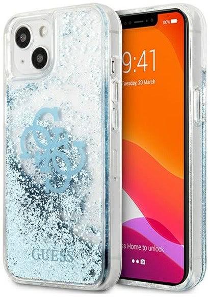 Guess Apple iPhone 13 6,1" Blue Hardcase Big Liquid Glitter Case Cover