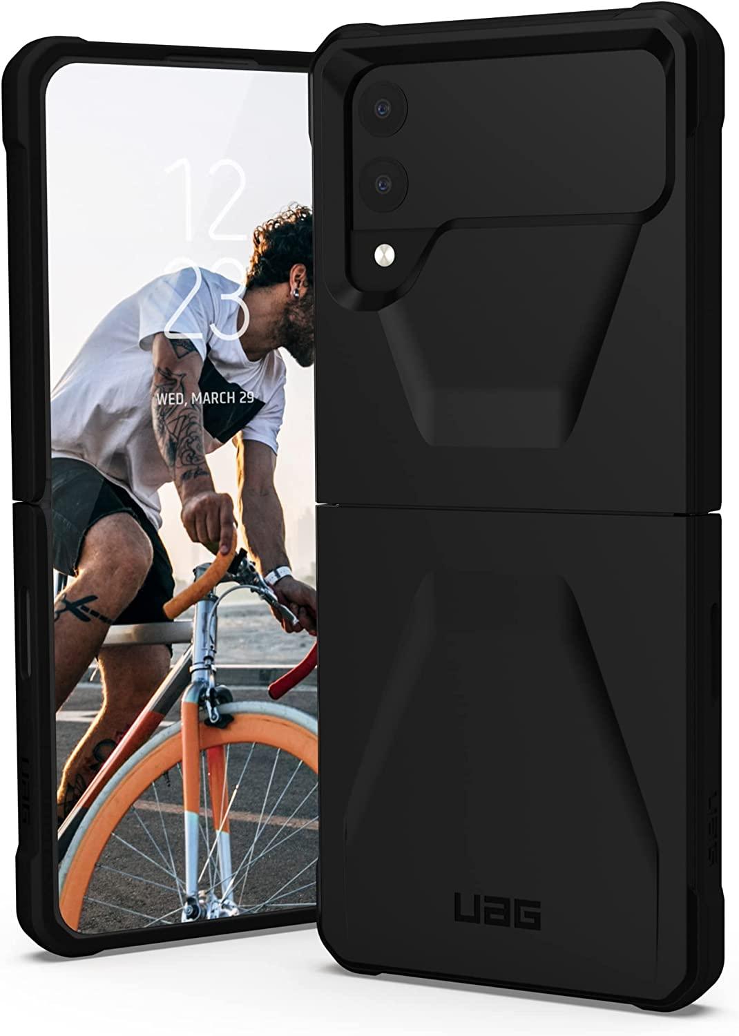 UAG Designed for Samsung Galaxy Z Flip 4 Case 2022 Black Civilian Sleek Ultra-Thin Shock-Absorbent Protective Cover