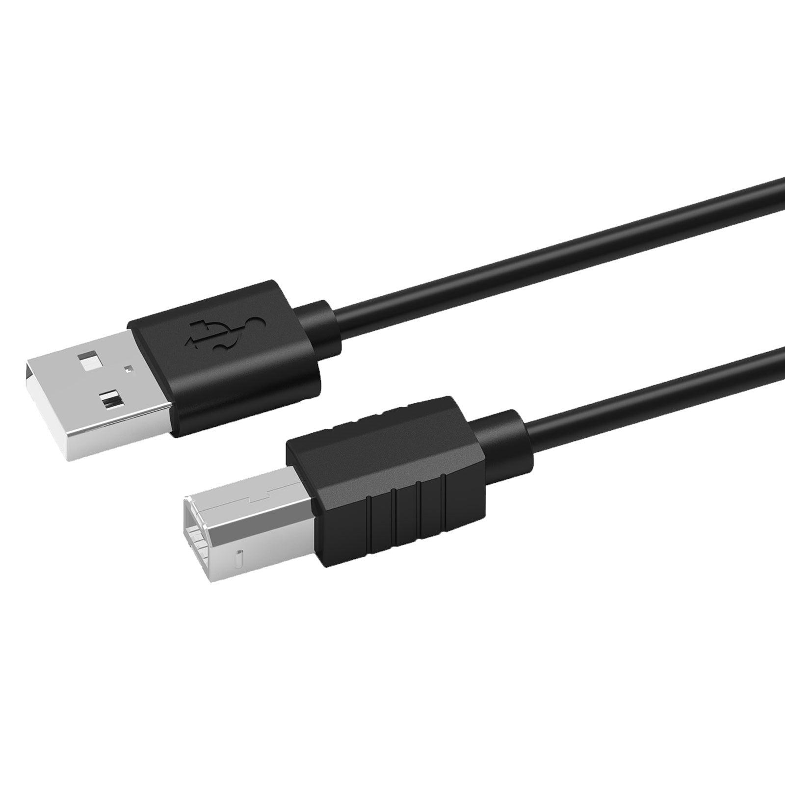 USB Printer Cable, USB 2.0 Type-A (M) to USB 2.0 Type-B (M), 2m, Black, 480Mbps Transmission Rate, Suitable for Printers & Scanners, Retail Box Packaging