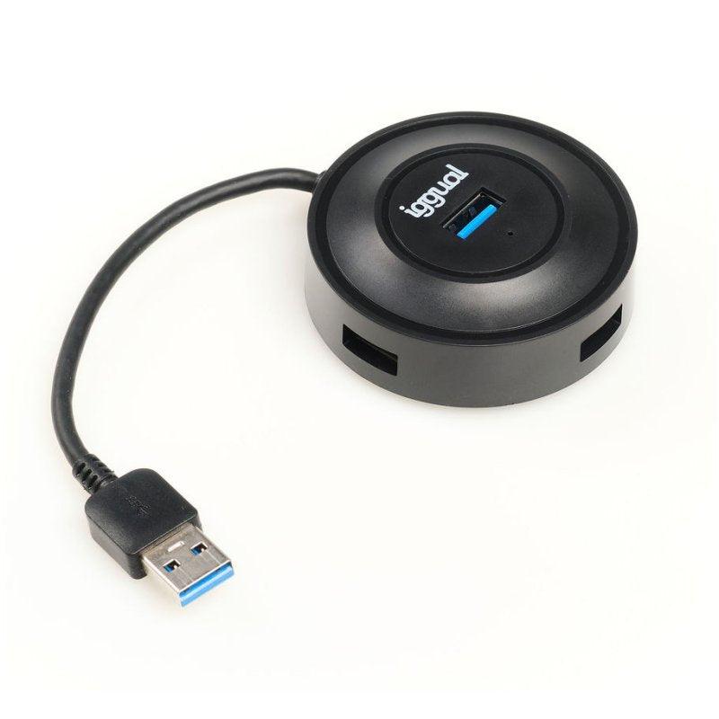 iggual Hub USB 3.0 x 4 Port, 4-IN-1 USB 3.0 for PC, Playstation, Xbox