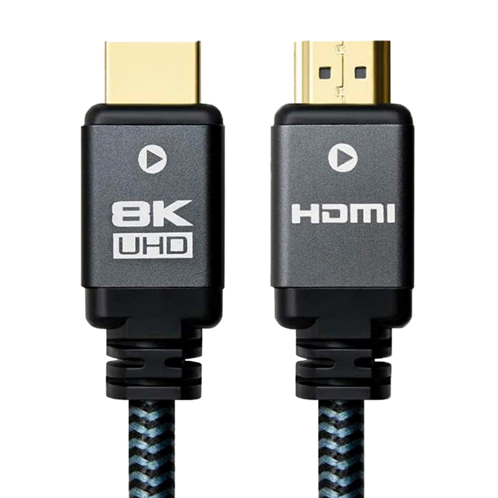 HDMI Cable, HDMI 2.1 (M) to HDMI 2.1 (M), 2m, Black & Grey, Supports Displays up to 8K@60Hz, 99.9% Oxygen-Free Copper with Gold-Plated Connectors, Superior Design & Performance, Retail Box Packaging