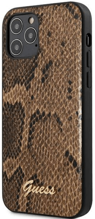 Guess Apple iPhone 12 Pro Max 6,7" Czarny/brown Hardcase Case Cover Script Python Collection