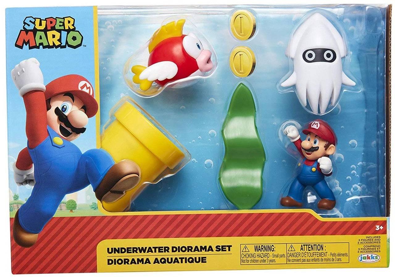 World of Nintendo Super Mario Underwater 2.5-Inch Diorama Gift Set