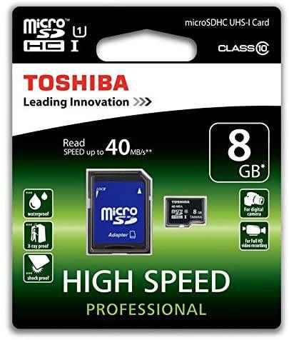 Toshiba 8GB Micro SD Memory Card with Adapter for Smartphone, GoPro, Camera - Gadget Station