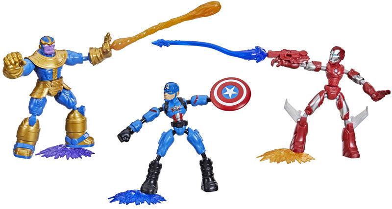 Marvel Spider-Man Bend and Flex Thanos vs Iron Man vs Captain America