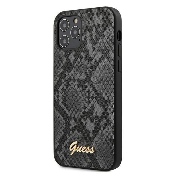 Guess Apple iPhone 12 Pro Max 6,7" Czarny/black Hardcase Case Cover Script Python Collection