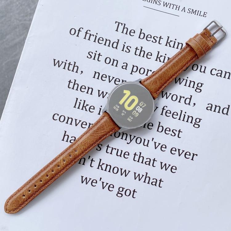 Samsung Galaxy Watch 20mm Smart Watch Universal Double-sided Leather Small Waist Strap (Brown) For Samsung Galaxy Watch Active 2 (40mm & 44mm), Galaxy Watch Active (40mm), Galaxy Watch (42mm), Galaxy Watch 3 (41mm)