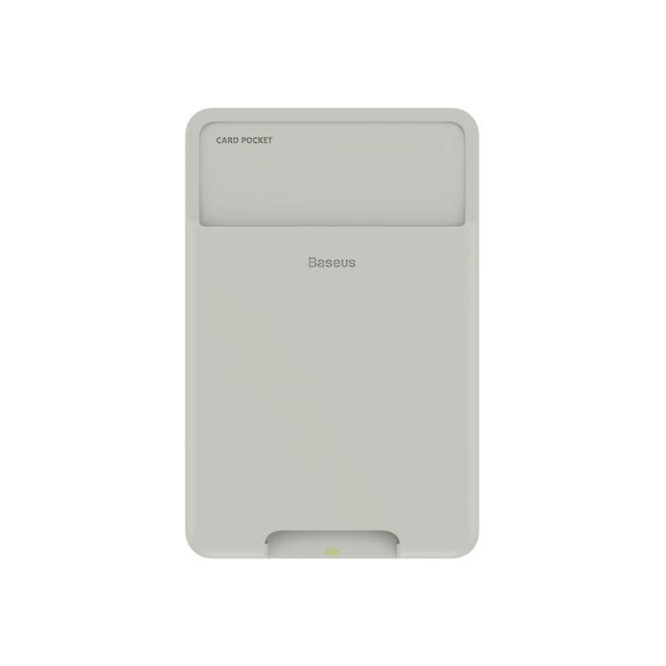 Baseus Mobile Phone Back Stick Silicone Card Bag (Light Grey)