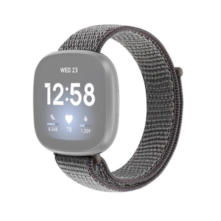 Fitbit Versa 4, Versa 3 Nylon Loop Replacement Strap Watchband (Grey)