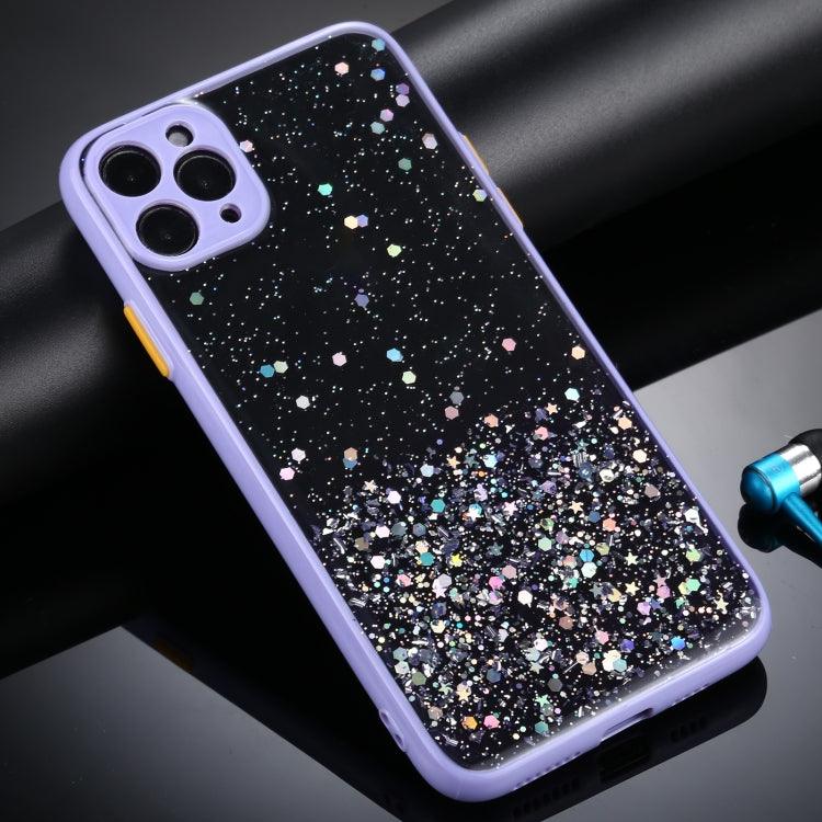 Gradient Glitter Powder Shockproof Protective Case Cover Apple iPhone 12 Pro Max (Purple)