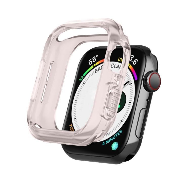 Silicone Frame Protective Case Cover For Apple Watch Series 9, 8, 7, 6, SE, 49mm, 45mm, 44mm, 42mm (Pink)