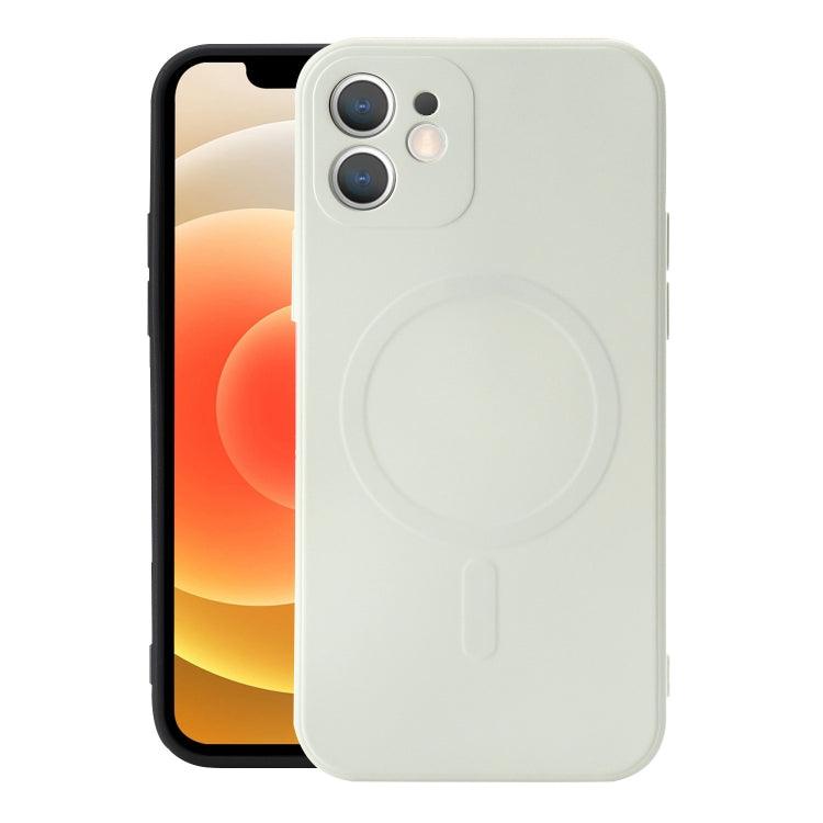 Liquid Silicone Full Coverage Shockproof Magsafe Case Apple iPhone 12 (White)