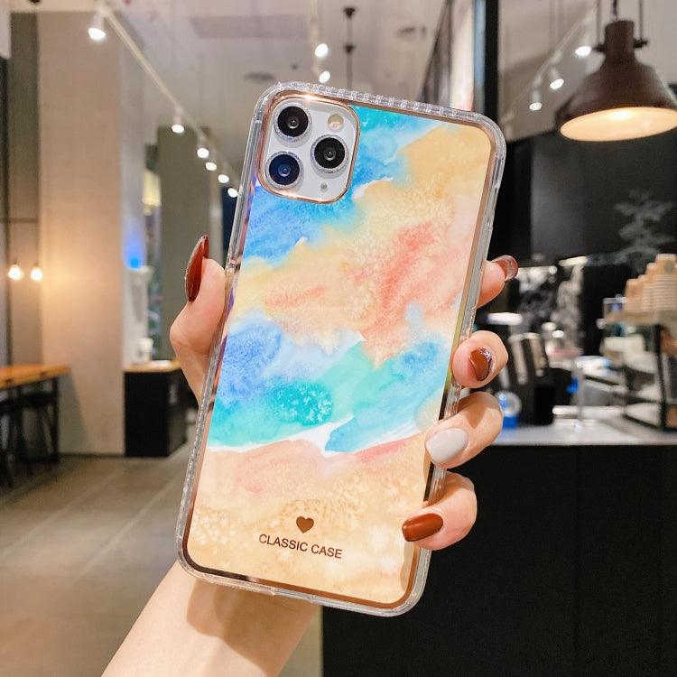 IMD Watercolor Rendering Pattern Shockproof TPU Protective Case Cover Apple iPhone 12 / 12 Pro (A2)