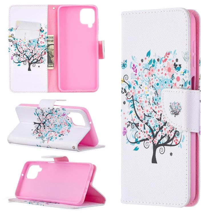 Samsung Galaxy A12 Pattern Horizontal Flip Leather Case Cover with Holder & Card Slots & Wallet (Little Tree)
