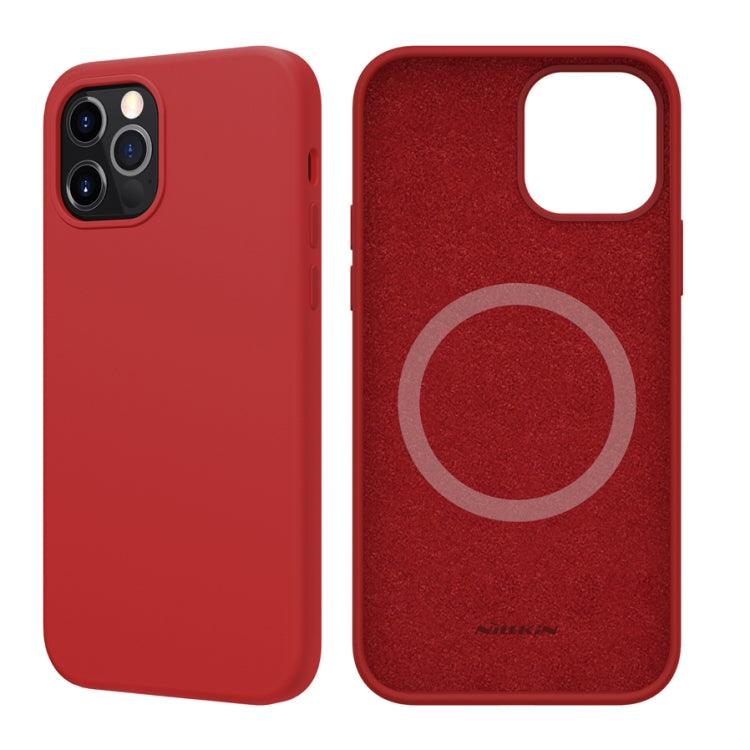 NILLKIN Flex Pure Pro Series Silicone Magsafe Case Cover Apple iPhone 12 / 12 Pro (Red)