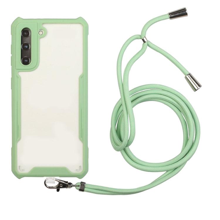 Samsung Galaxy S21 5G Shockproof Case Cover with Neck Lanyard (Avocado)