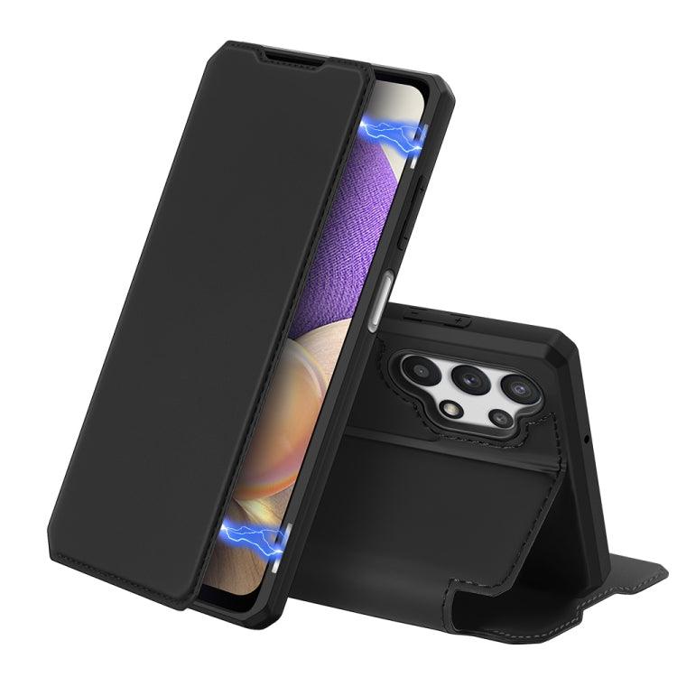 Samsung Galaxy A32 5G / M32 5G DUX DUCIS Skin X Series Horizontal Flip Leather Case Cover with Holder & Card Slots (Black)