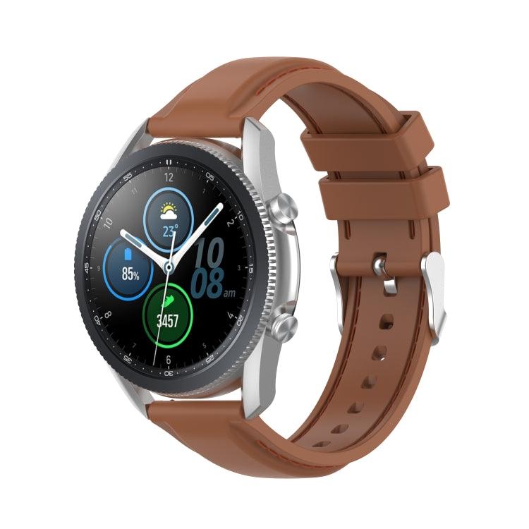 Samsung Gear S3 (Frontier & Classic), Galaxy Watch (46mm), Galaxy Watch 3 (45mm) 22mm Silicone Replacement Strap Band Watchband (Brown)