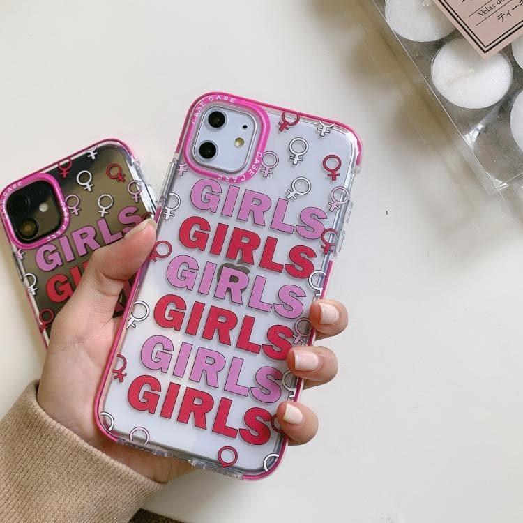 Double Color Pattern Protective Case Cover For Apple iPhone 12 / 12 Pro (Girls)