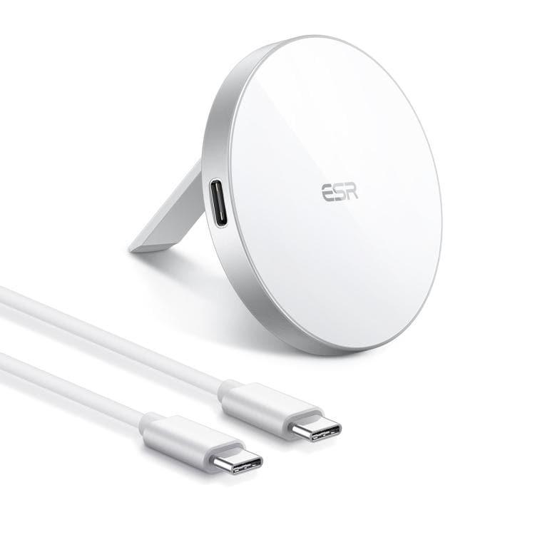 ESR HaloLock Kickstand Magnetic Wireless Charger For Apple iPhone 12 Series (White)