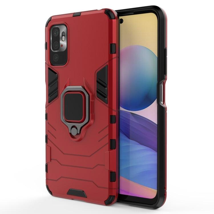 Xiaomi Poco M3 Pro 4G / Poco M3 Pro 5G / Redmi Note 10 5G Shockproof Protective Case with Magnetic Ring Holder (Red)
