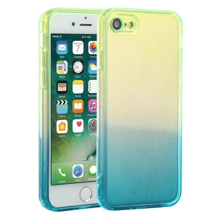 Straight Edge Gradient Color TPU Protective Case Apple iPhone SE 2020 / 8 / 7 (Blue Green)