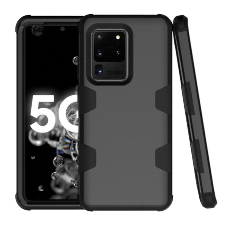 Samsung Galaxy S20 Ultra 5G Contrast Color Silicone + PC Shockproof Case (Black)