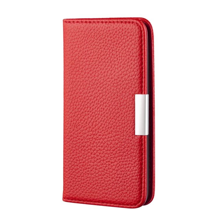 Samsung Galaxy A12 Litchi Texture Horizontal Flip Leather Case with Holder & Card Slots (Red)