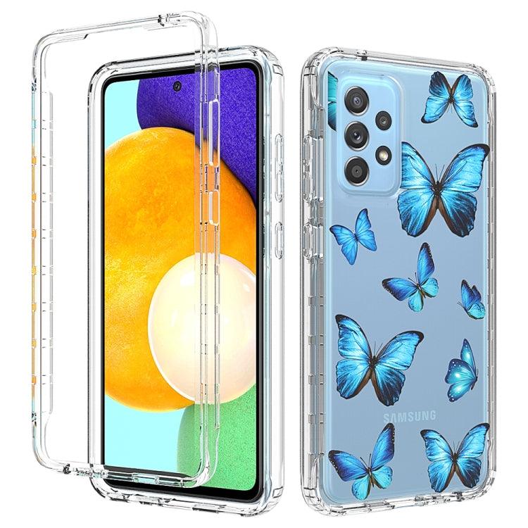 Samsung Galaxy A52 / A52s 5G / 4G 2 in 1 High Transparent Painted Shockproof Protective Case Cover (Blue Butterfly)