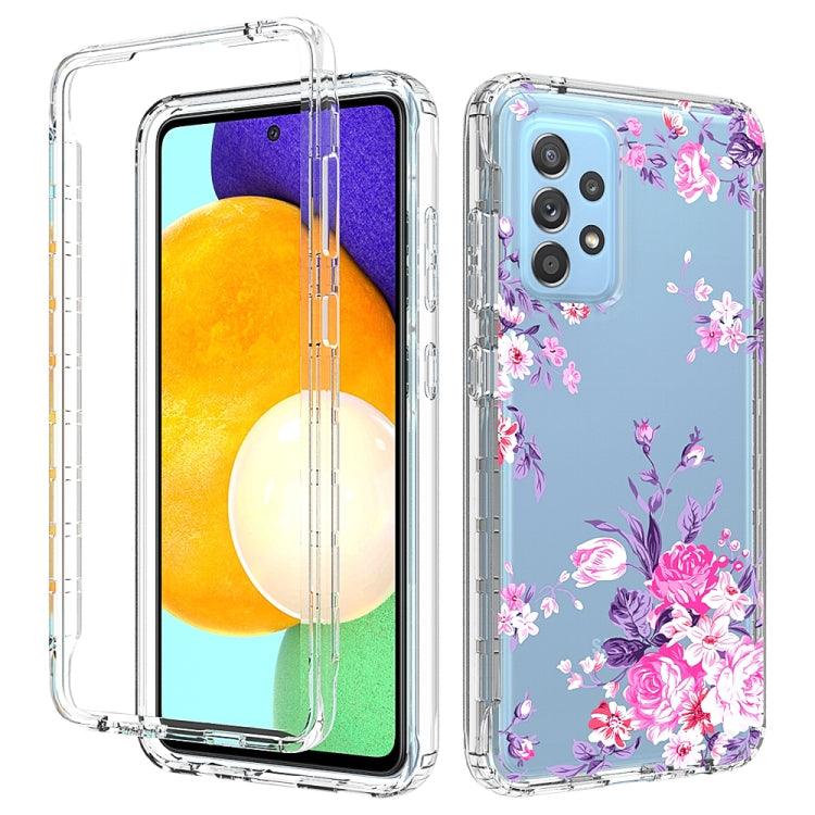 Samsung Galaxy A52 / A52s 5G / 4G 2 in 1 High Transparent Painted Shockproof Protective Case Cover (Rose)