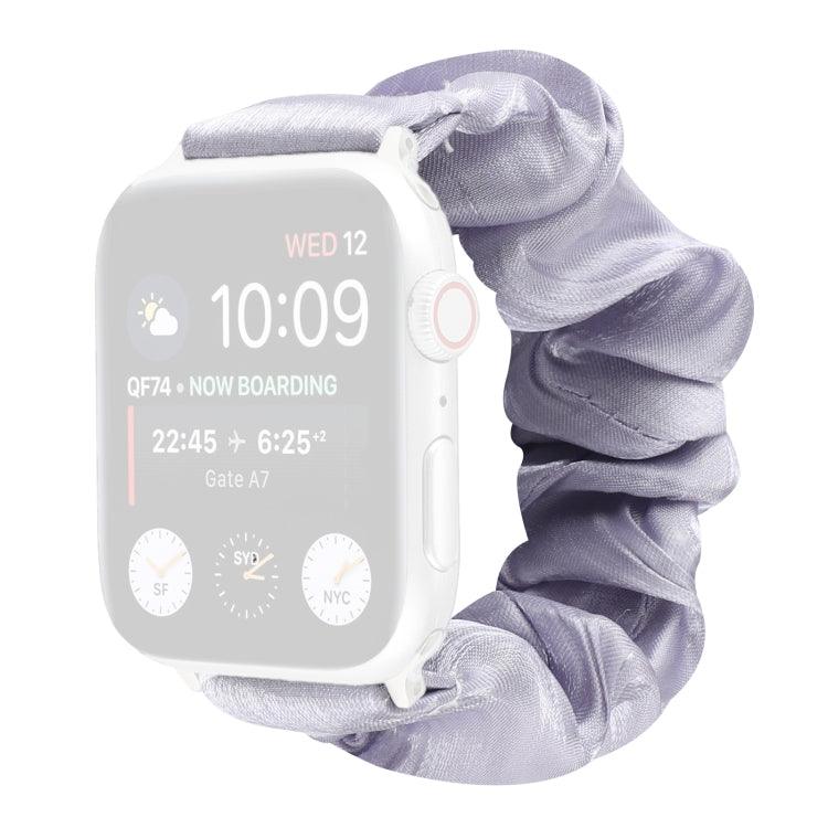 Shell Pattern Hair Ring Cloth Watch Strap Apple Watch Series 6 & SE & 5 & 4 44mm / 3 & 2 & 1 42mm (Light Purple)