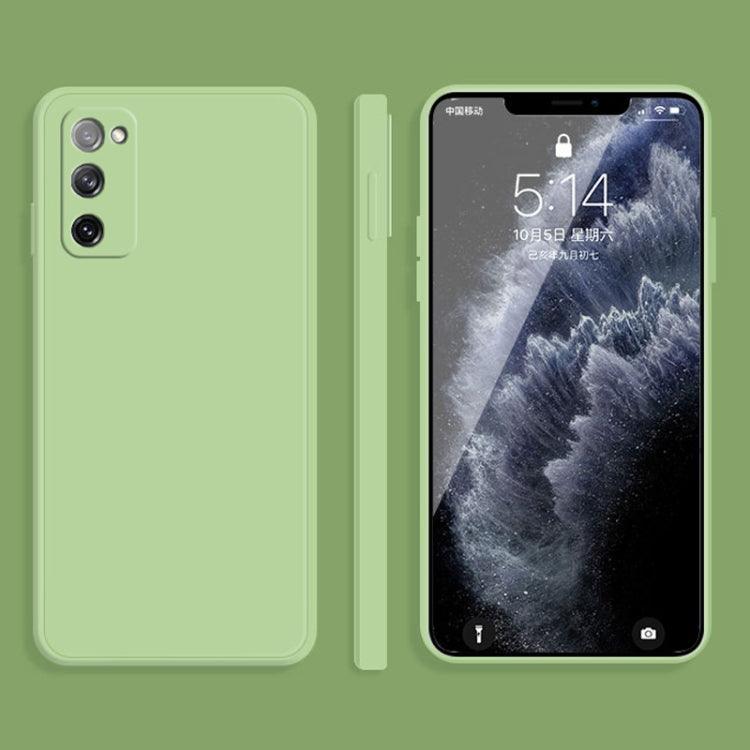 Samsung Galaxy S20 FE Solid Color Imitation Liquid Silicone Straight Edge Dropproof Full Coverage Protective Case Cover (Matcha Green)