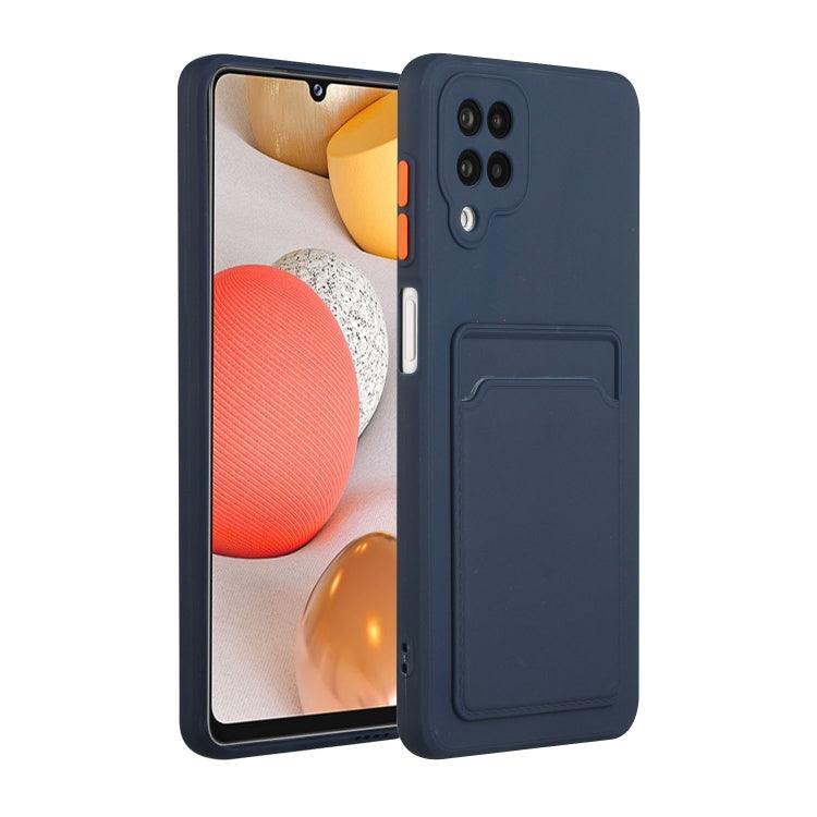 Samsung Galaxy A12 5G Card Slot Design Shockproof TPU Protective Case Cover (Dark Blue)