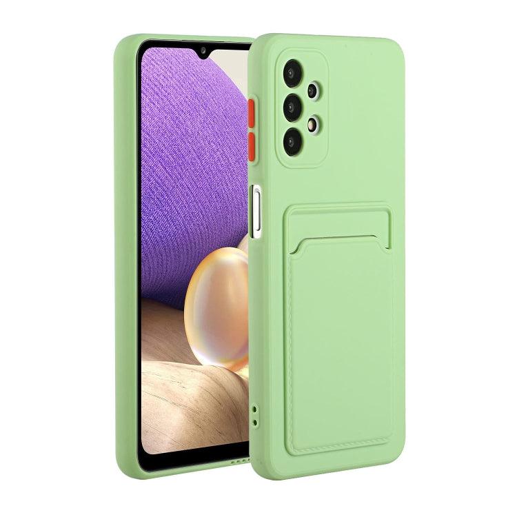 Samsung Galaxy A32 4G Card Slot Design Shockproof TPU Protective Case Cover (Green)