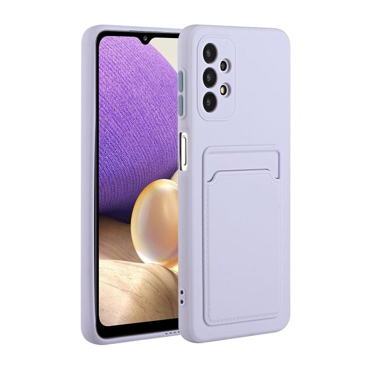 Samsung Galaxy A32 4G Card Slot Design Shockproof TPU Protective Case Cover (Purple)