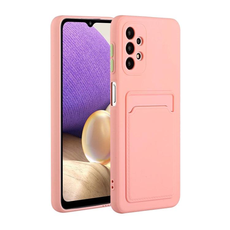 Samsung Galaxy A32 4G Card Slot Design Shockproof TPU Protective Case Cover (Pink)