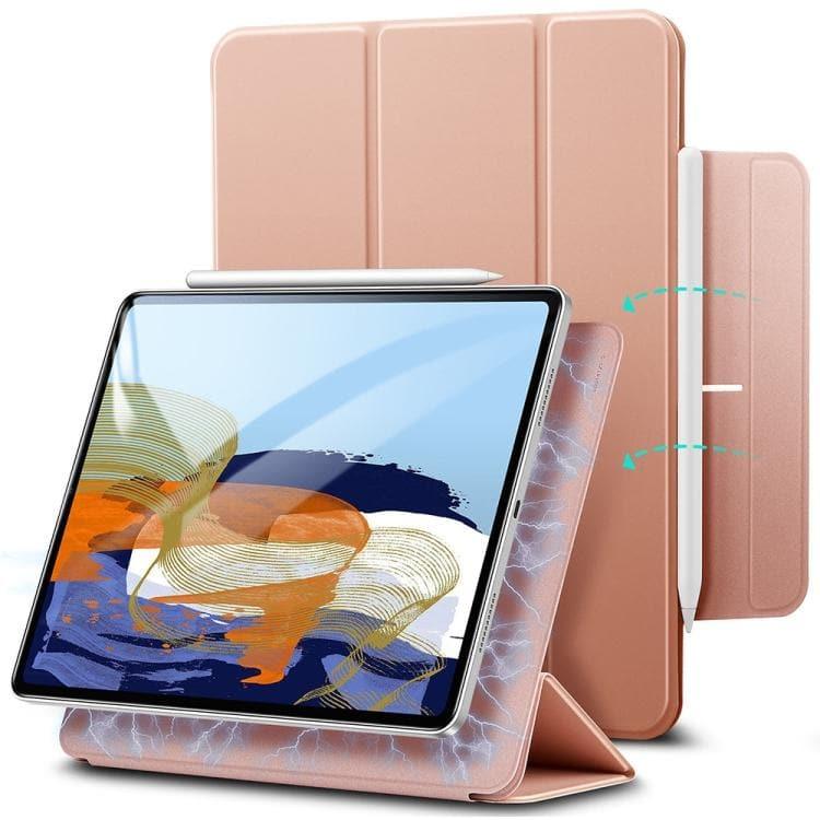 ESR Rebound Magnetic with Clasp Series PU Leather Magnetic Horizontal Flip Leather Case with Holder & Pen Slot & Sleep / Wake-up Function For iPad Pro 11 (2021) / (2020) (Rose Gold)