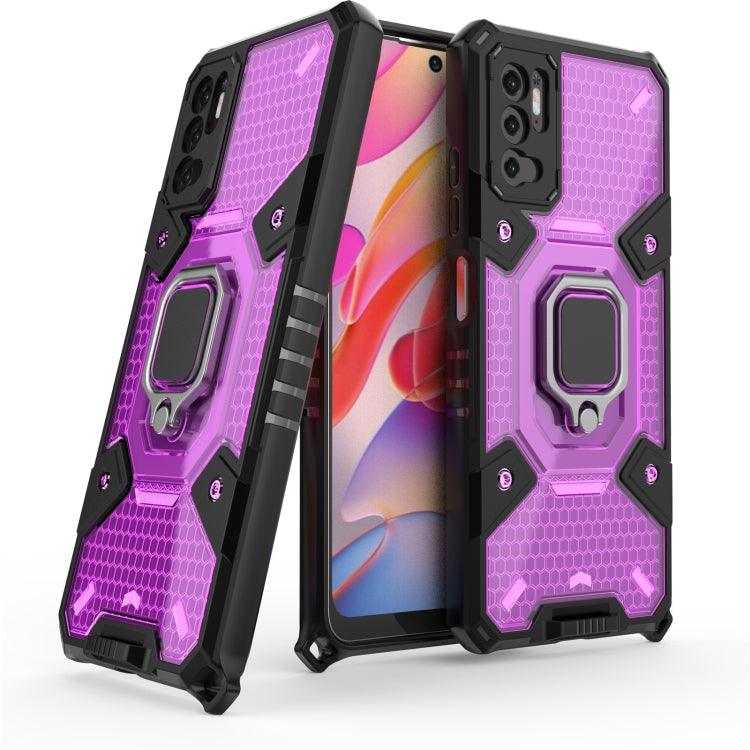 Xiaomi Poco M3 Pro 4G / Poco M3 Pro 5G / Redmi Note 10 5G Space PC+TPU Shockproof Case with Ring Holder (Purple)