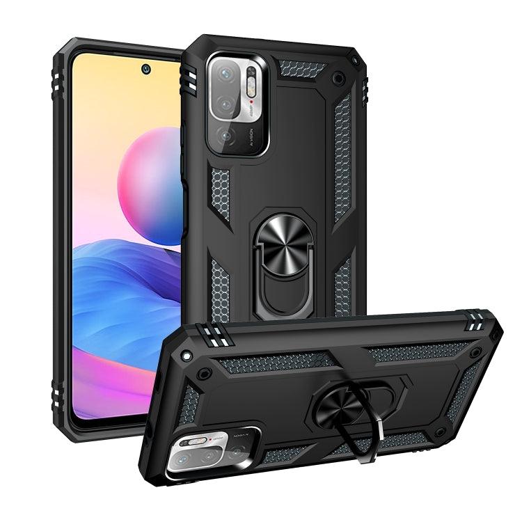 Xiaomi Poco M3 Pro 4G / Poco M3 Pro 5G / Redmi Note 10 5G Shockproof TPU + PC Protective Case with 360 Degree Rotating Holder (Black)