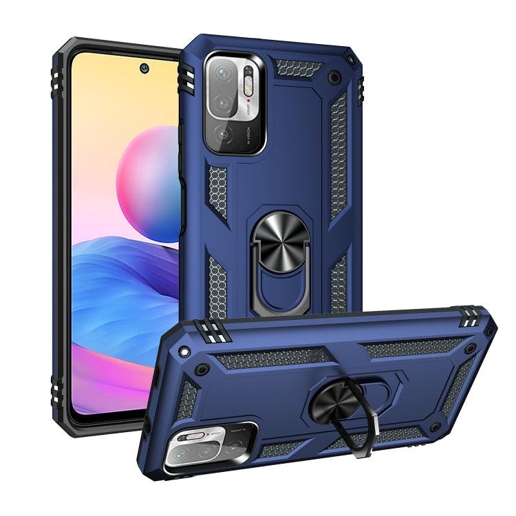 Xiaomi Poco M3 Pro 4G / Poco M3 Pro 5G / Redmi Note 10 5G Shockproof TPU + PC Protective Case with 360 Degree Rotating Holder (Blue)