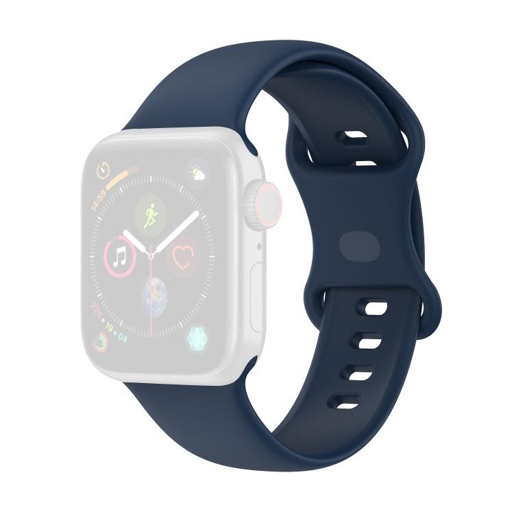 Silicone Replacement Watchbands, Size: Small Code Apple Watch Series 9, 8, 7, 6, SE, 41mm, 40mm, 38mm (Navy Blue)