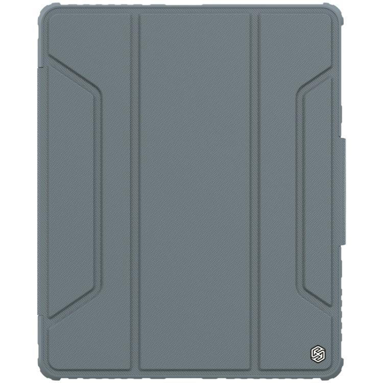 NILLKIN Bumper Pro Horizontal Flip Leather Tablet Case Cover with Pen Slot & Holder & Sleep / Wake-up Function For Apple iPad Pro 12.9 2021 / 2020 (Grey)