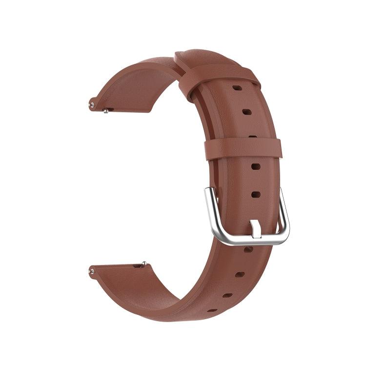 Samsung Galaxy Watch and Huawei Watch 3 / 3 Pro 22mm Round Tail Leather Watch Band Strap (Brown)