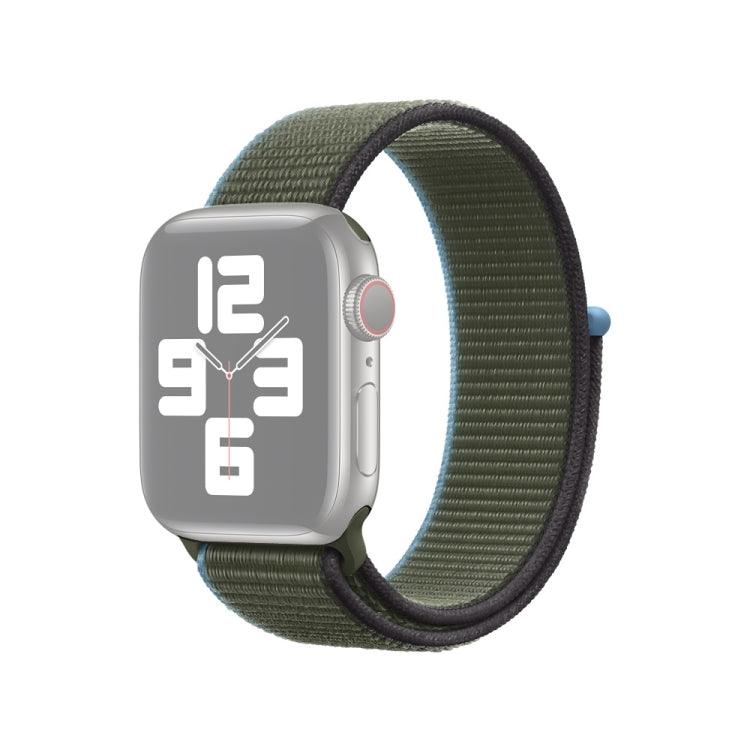 Loop Type Sport Replacement Strap Band Watchband Apple Watch Series 9, 8, 7, 6, SE, 41mm, 40mm, 38mm (Dark Olive Green)