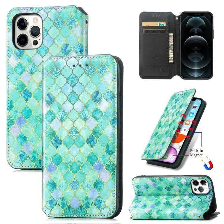 Coloured Drawing Magnetic Horizontal Flip PU Leather Case Cover with Holder & Card Slots & Wallet Apple iPhone 13 (Emerald Stone)