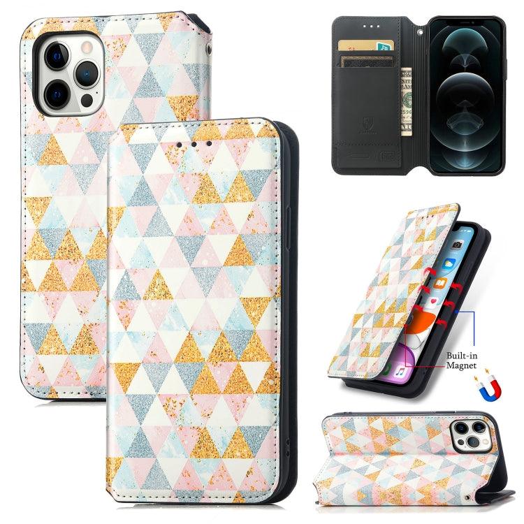 Coloured Drawing Magnetic Horizontal Flip PU Leather Case Cover with Holder & Card Slots & Wallet Apple iPhone 13 (Nordic Rhombus)