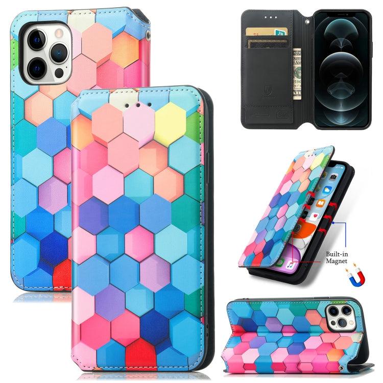 Coloured Drawing Magnetic Horizontal Flip PU Leather Case Cover with Holder & Card Slots & Wallet Apple iPhone 13 (Color Honeycomb)