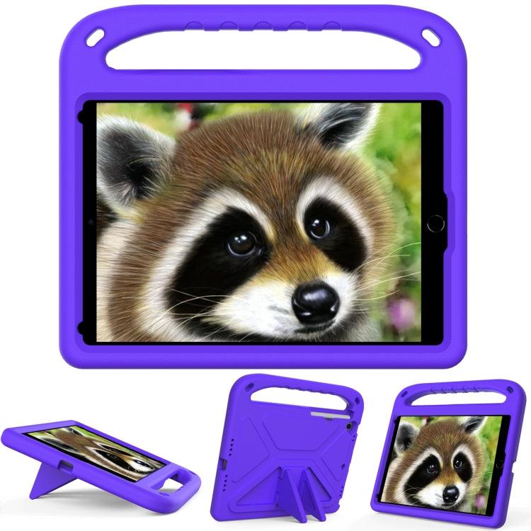 Handle Portable EVA Shockproof Protective Case Cover with Triangle Holder Apple iPad 10.2 2021 / 2020 / 2019 (Purple)