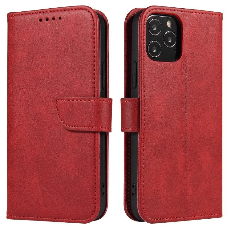 Apple iPhone 13 Pro Max Calf Texture Buckle Horizontal Flip Leather Case Cover with Holder & Card Slots & Wallet (Red)